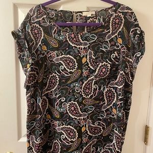 Floral short-sleeved blouse from LOFT size XL